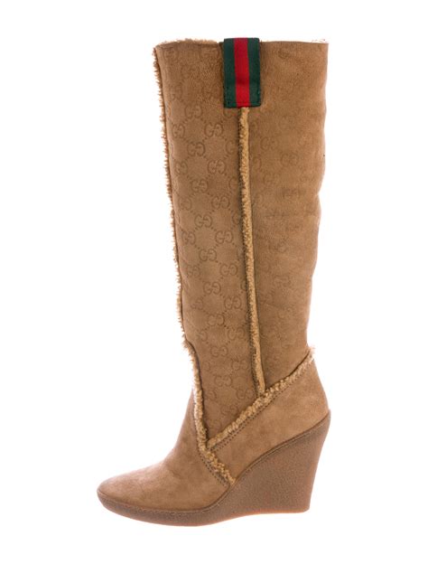 gucci guccissima wedges|Gucci wedge boots.